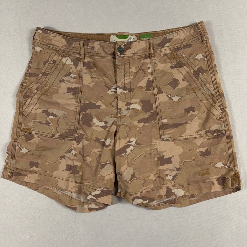 Anthropologie The Wanderer Camo Utility Shorts 32 Brown Tan Camouflage Cargo